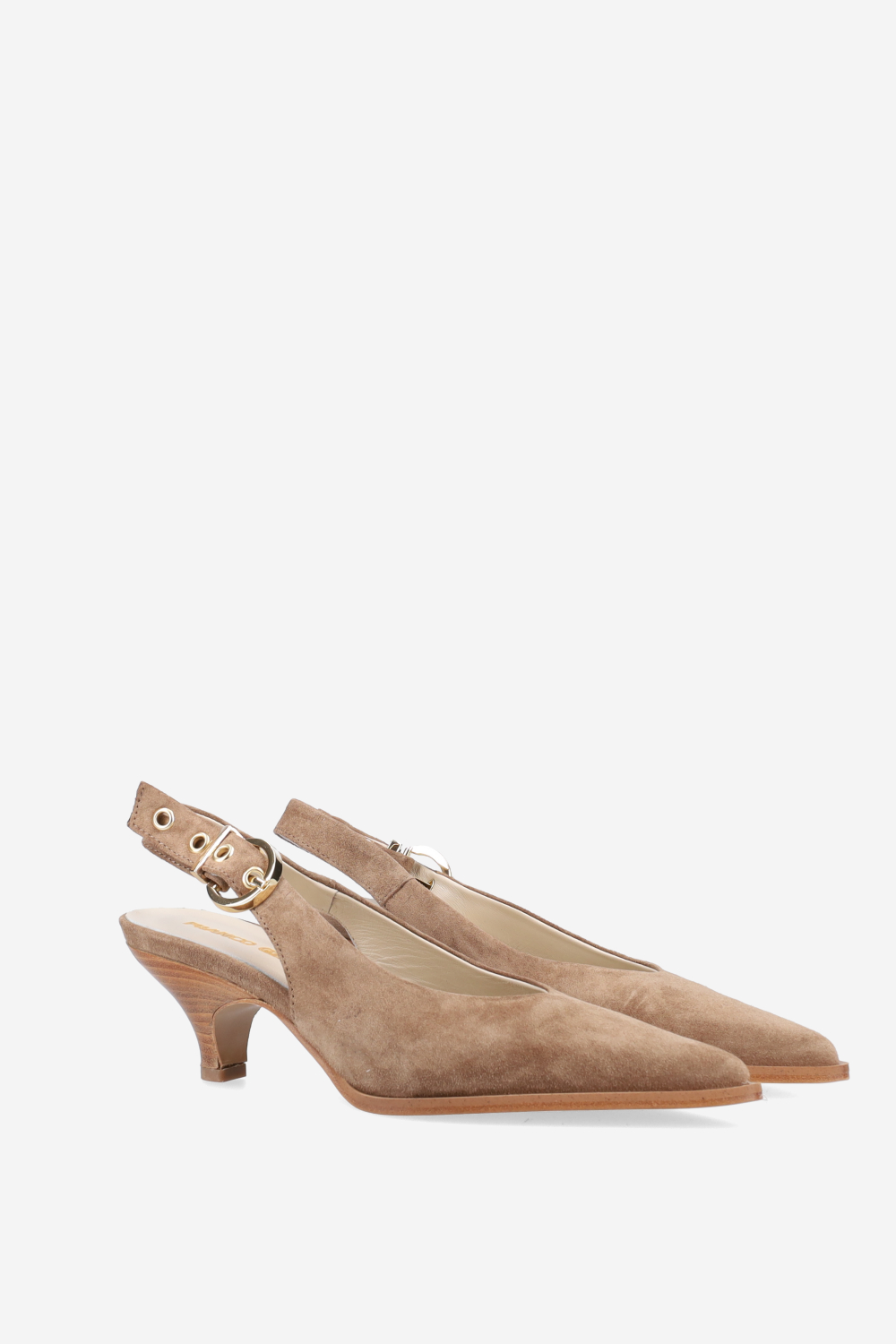 Pointed-toe suede slingbacks
