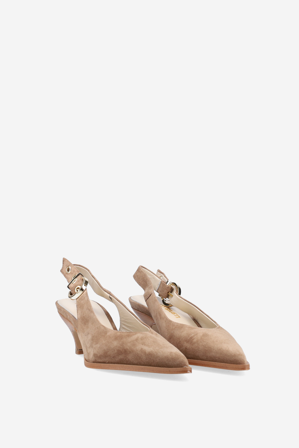 Pointed-toe suede slingbacks