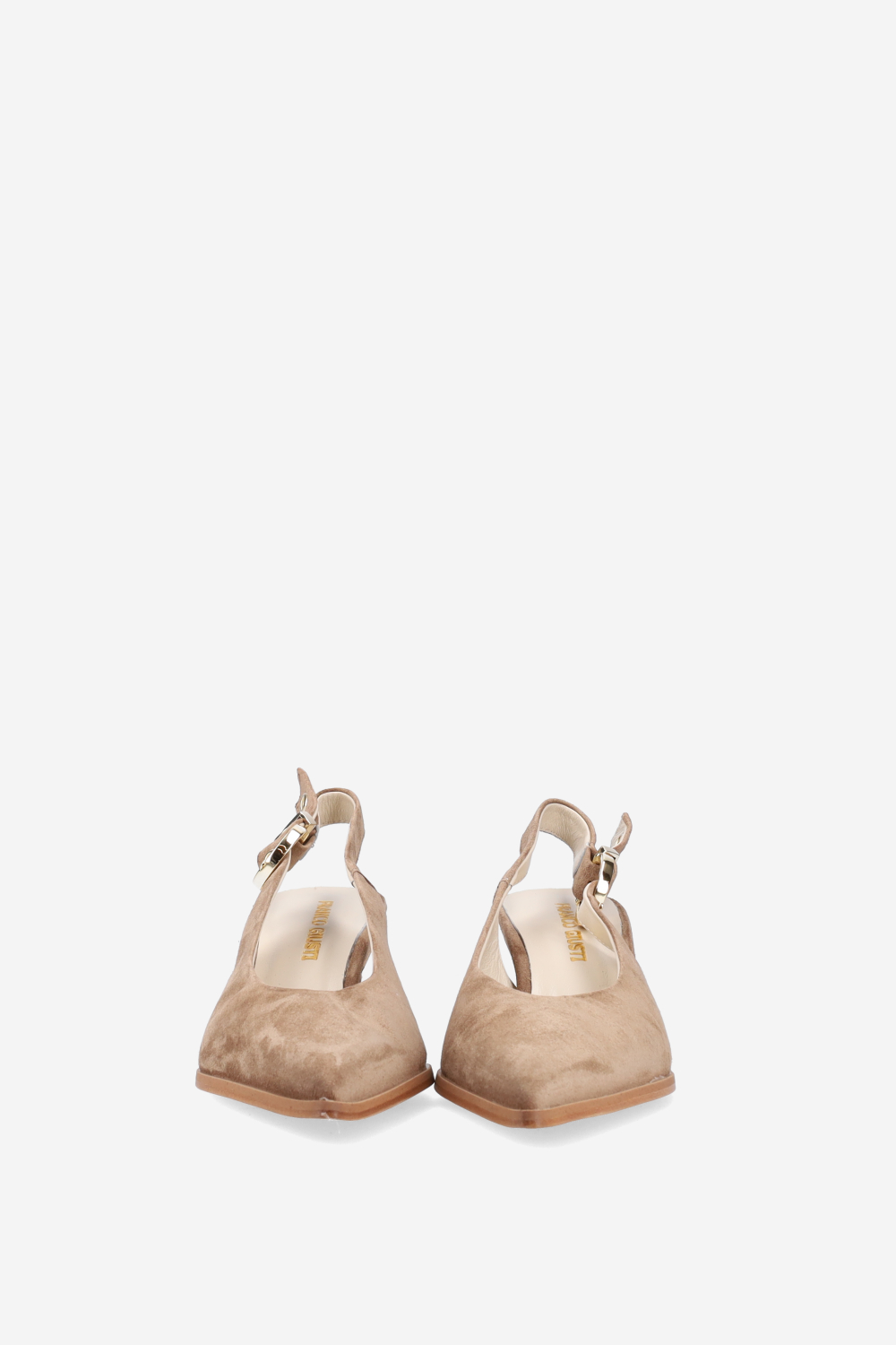 Pointed-toe suede slingbacks