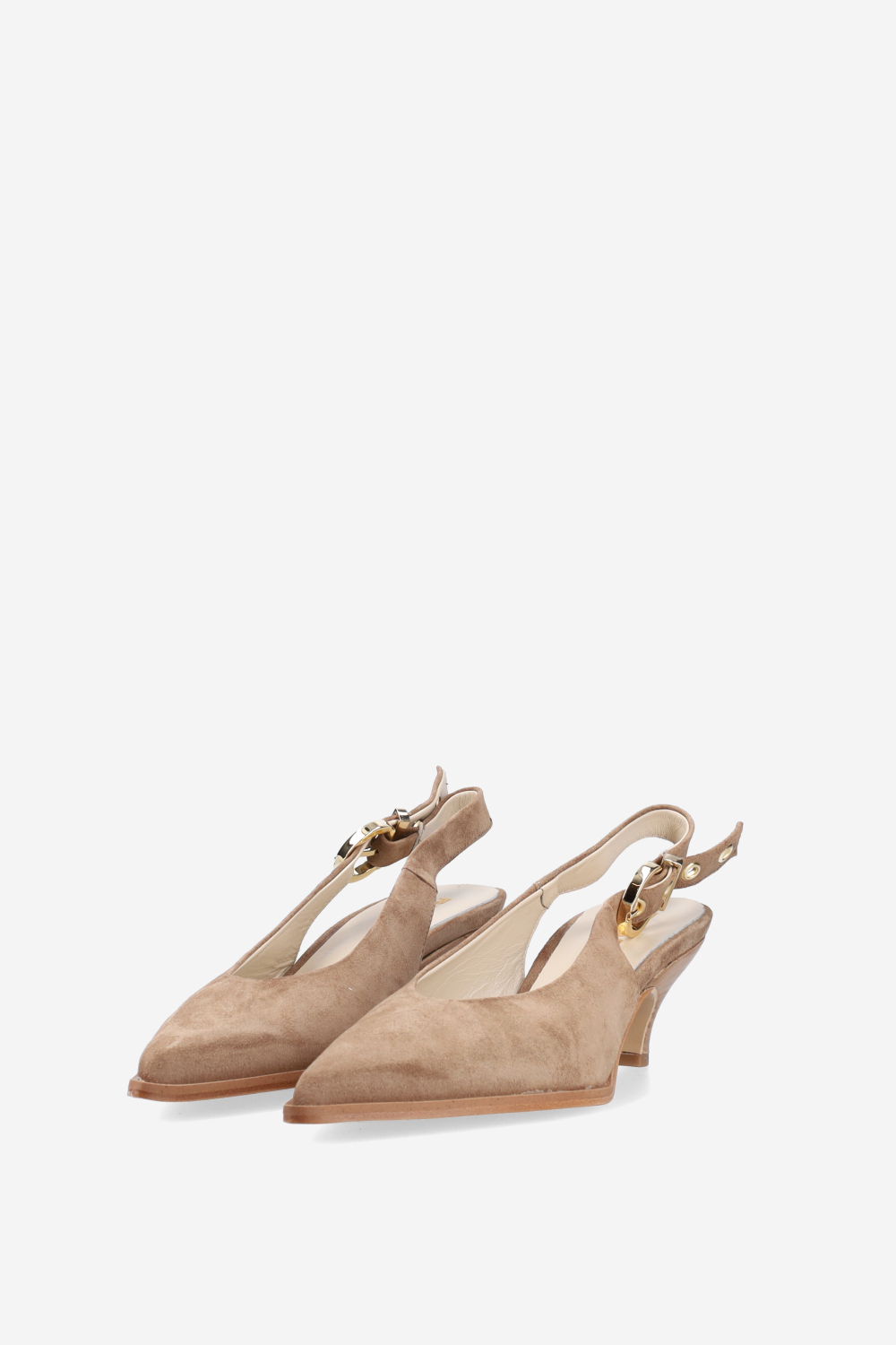 Pointed-toe suede slingbacks