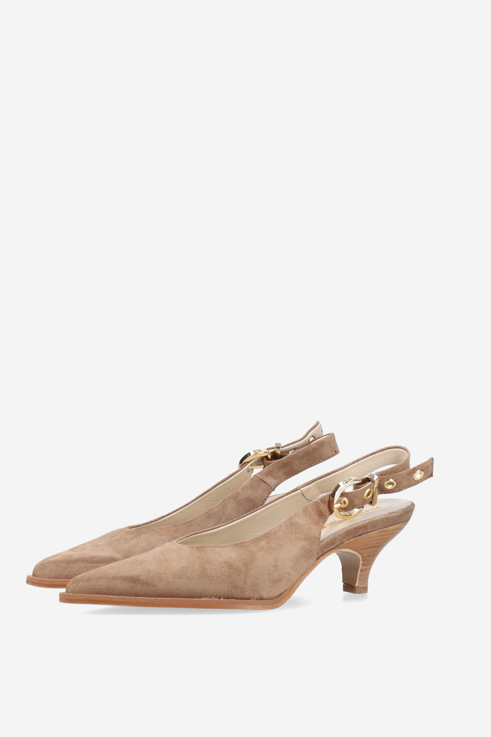 Pointed-toe suede slingbacks