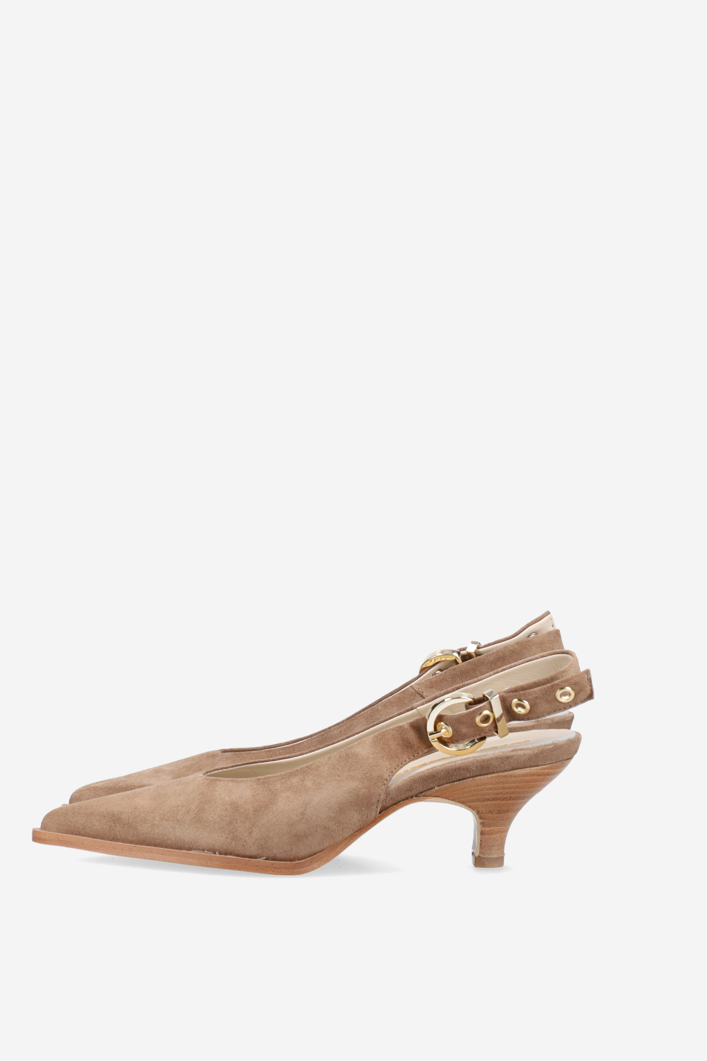 Pointed-toe suede slingbacks