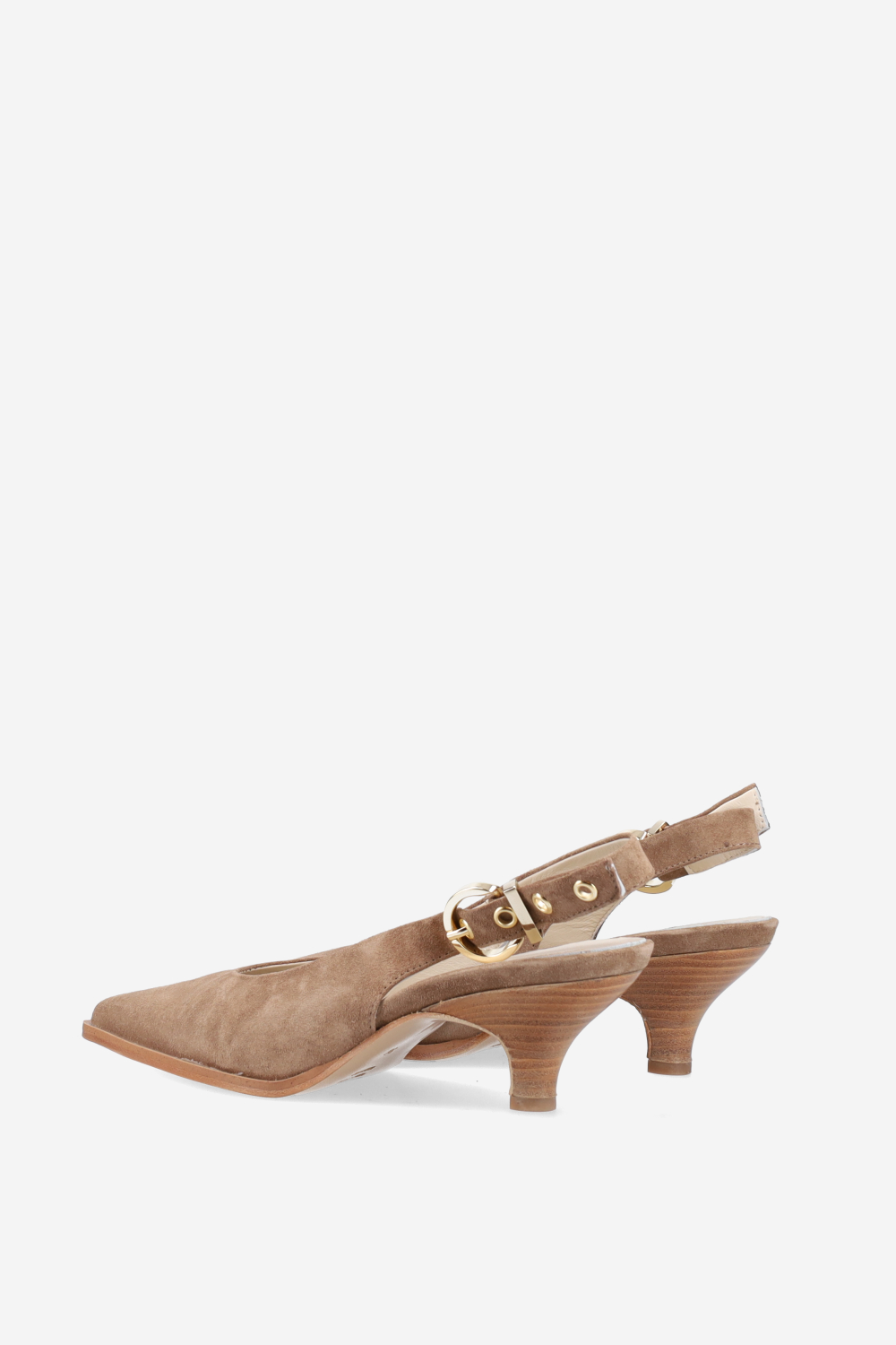 Pointed-toe suede slingbacks