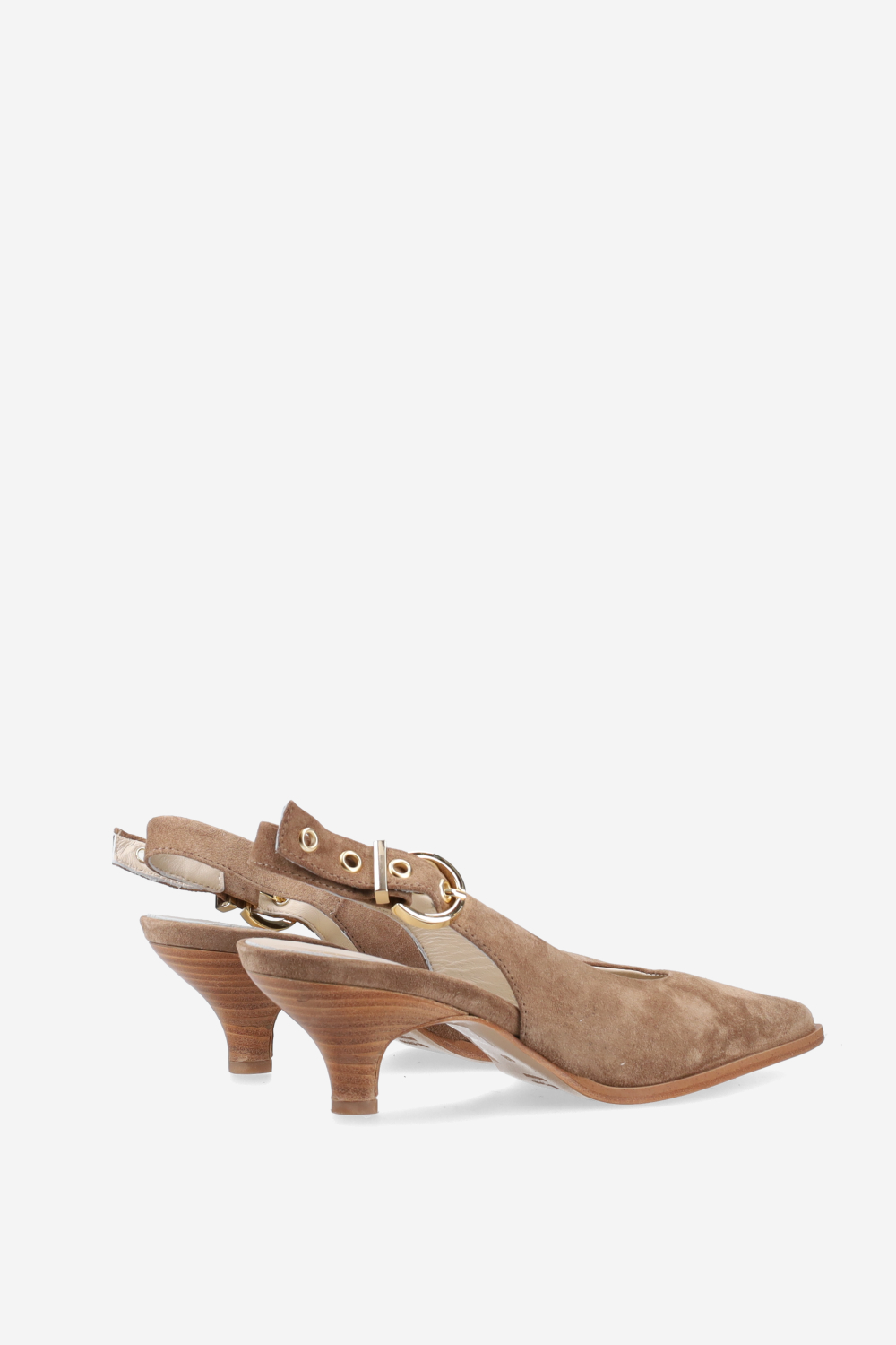 Pointed-toe suede slingbacks