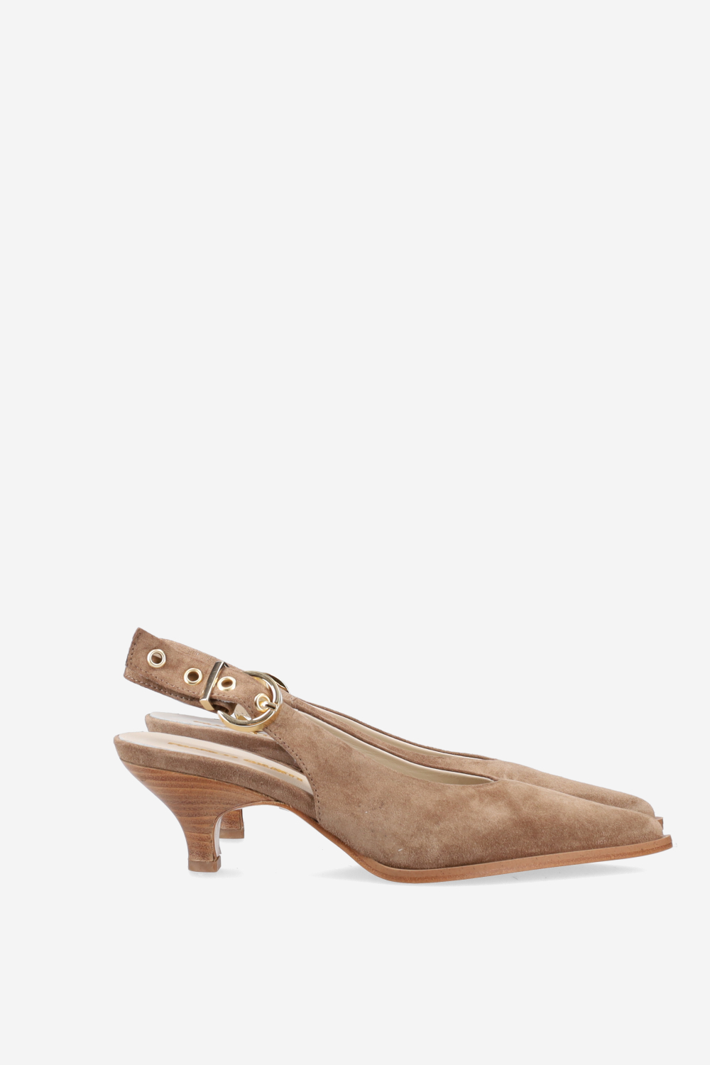 Pointed-toe suede slingbacks