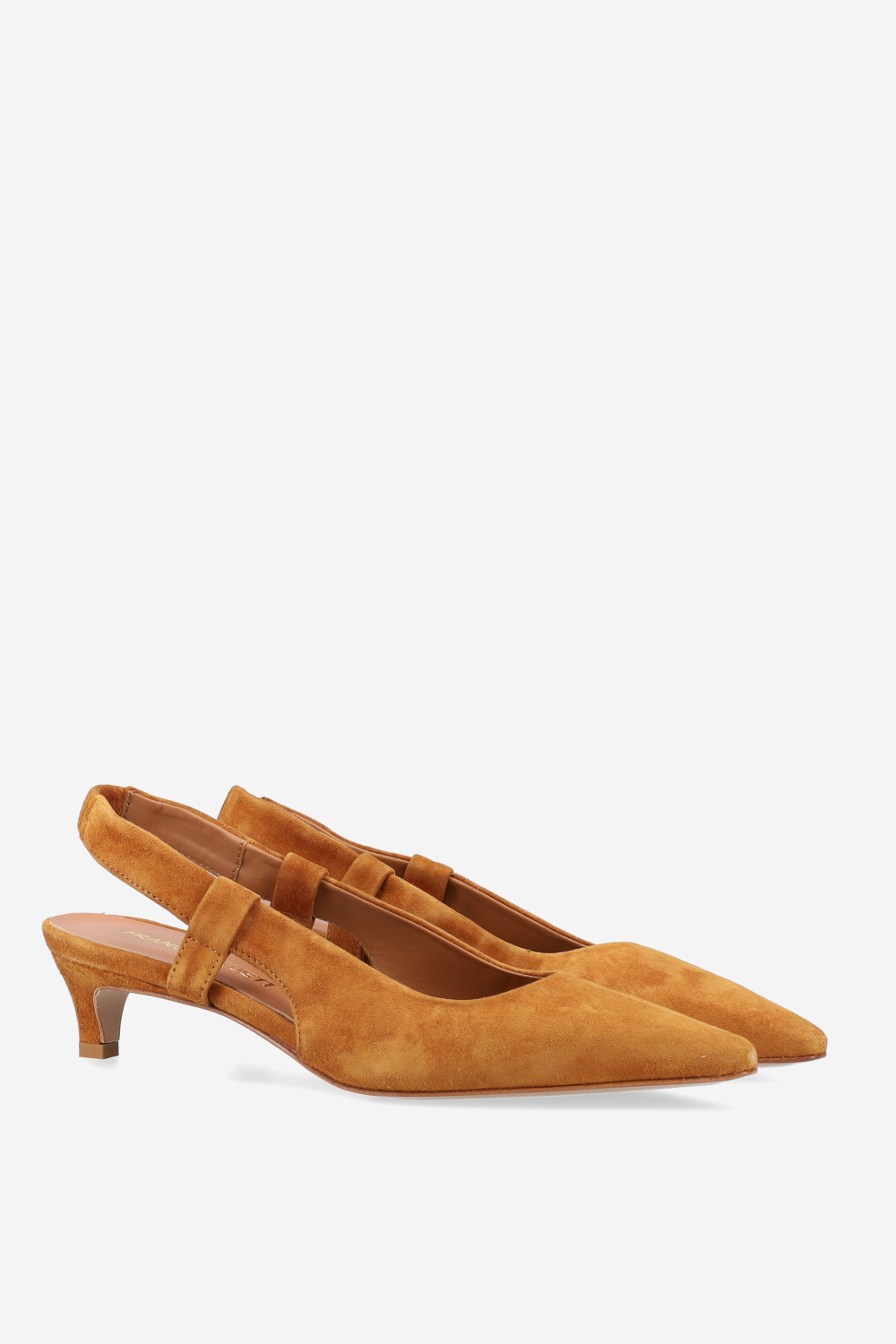 Pointed-toe suede slingbacks