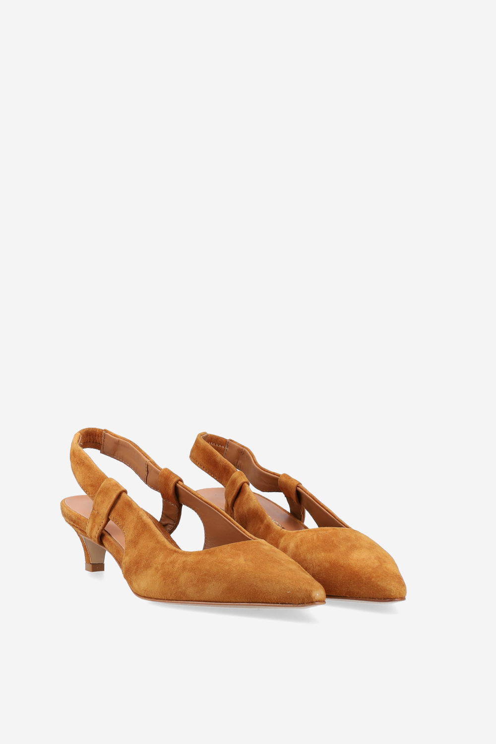 Pointed-toe suede slingbacks