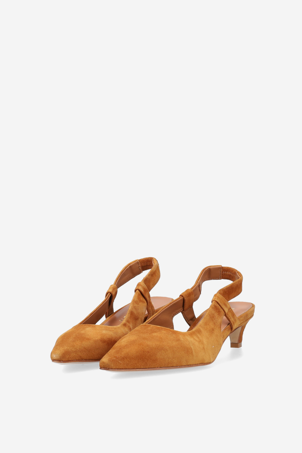 Pointed-toe suede slingbacks
