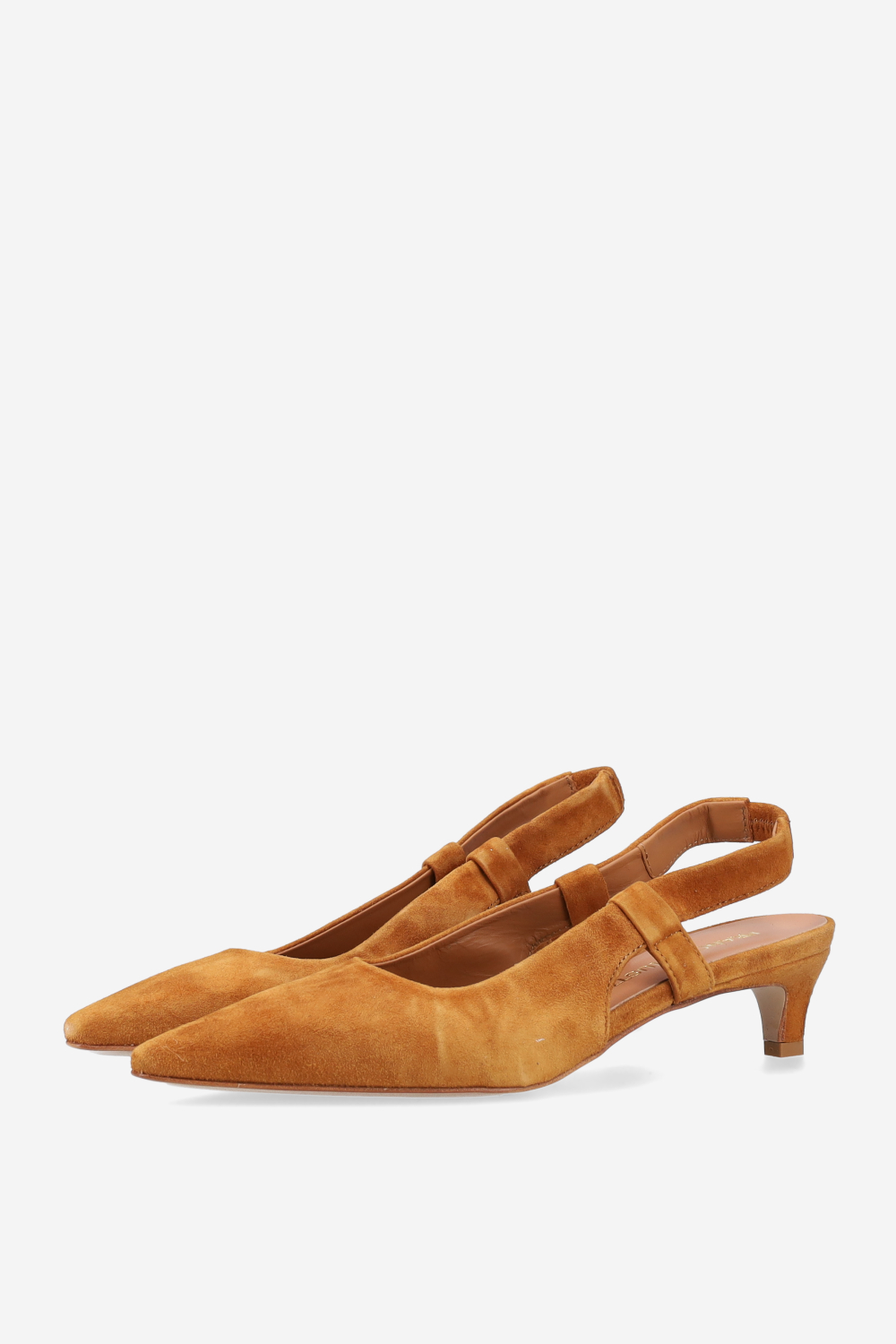 Pointed-toe suede slingbacks