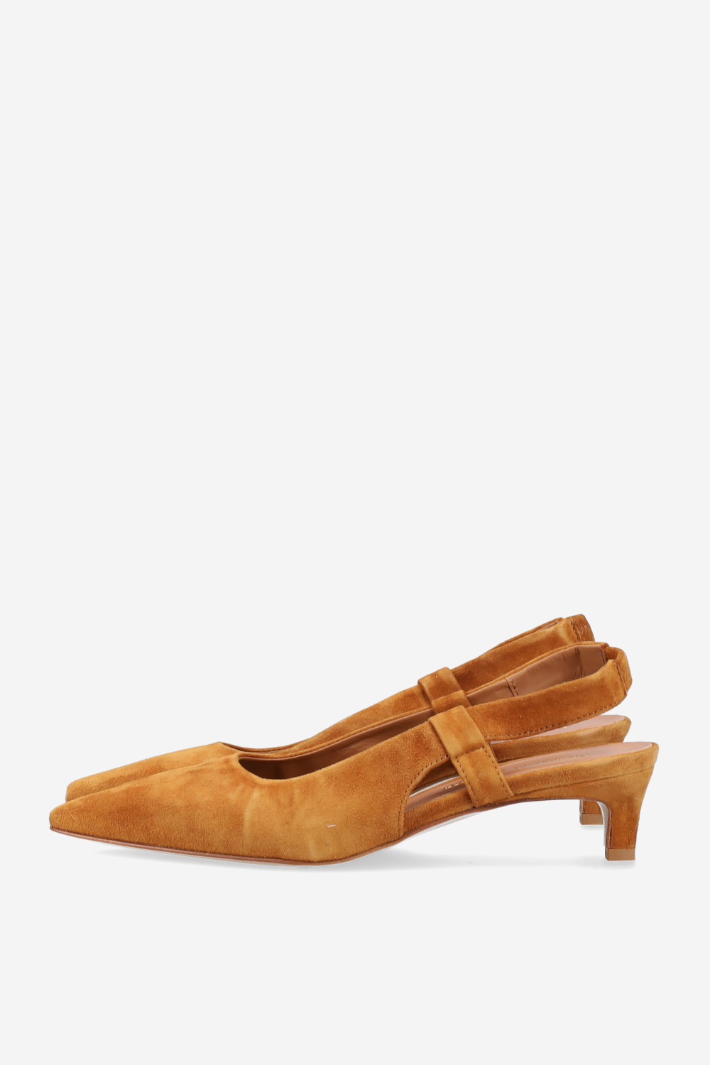 Pointed-toe suede slingbacks