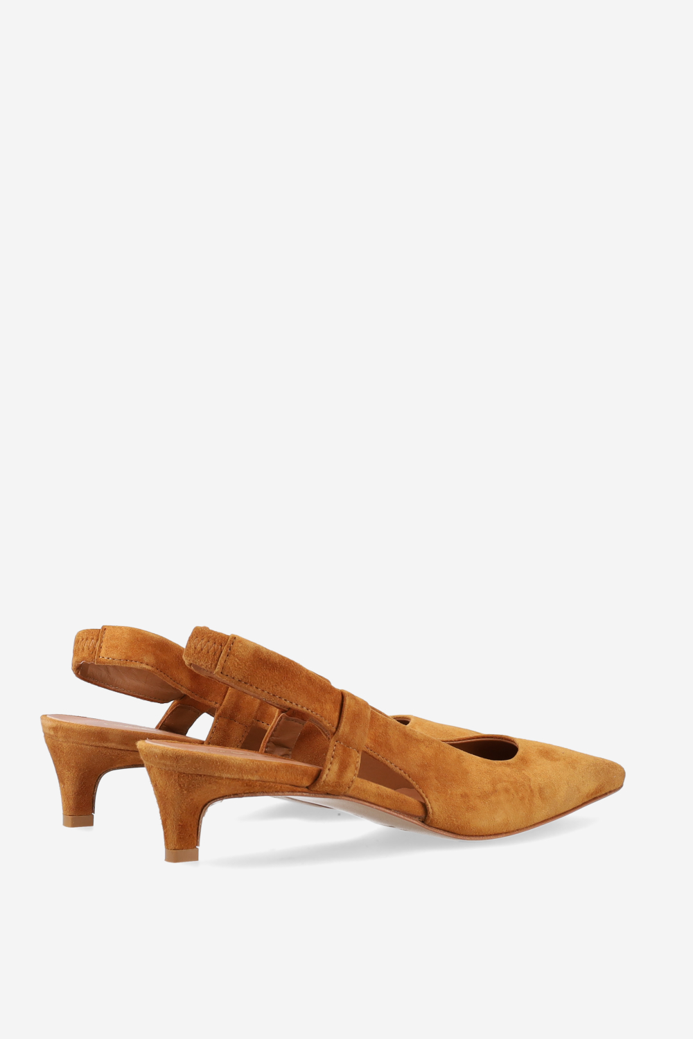 Pointed-toe suede slingbacks