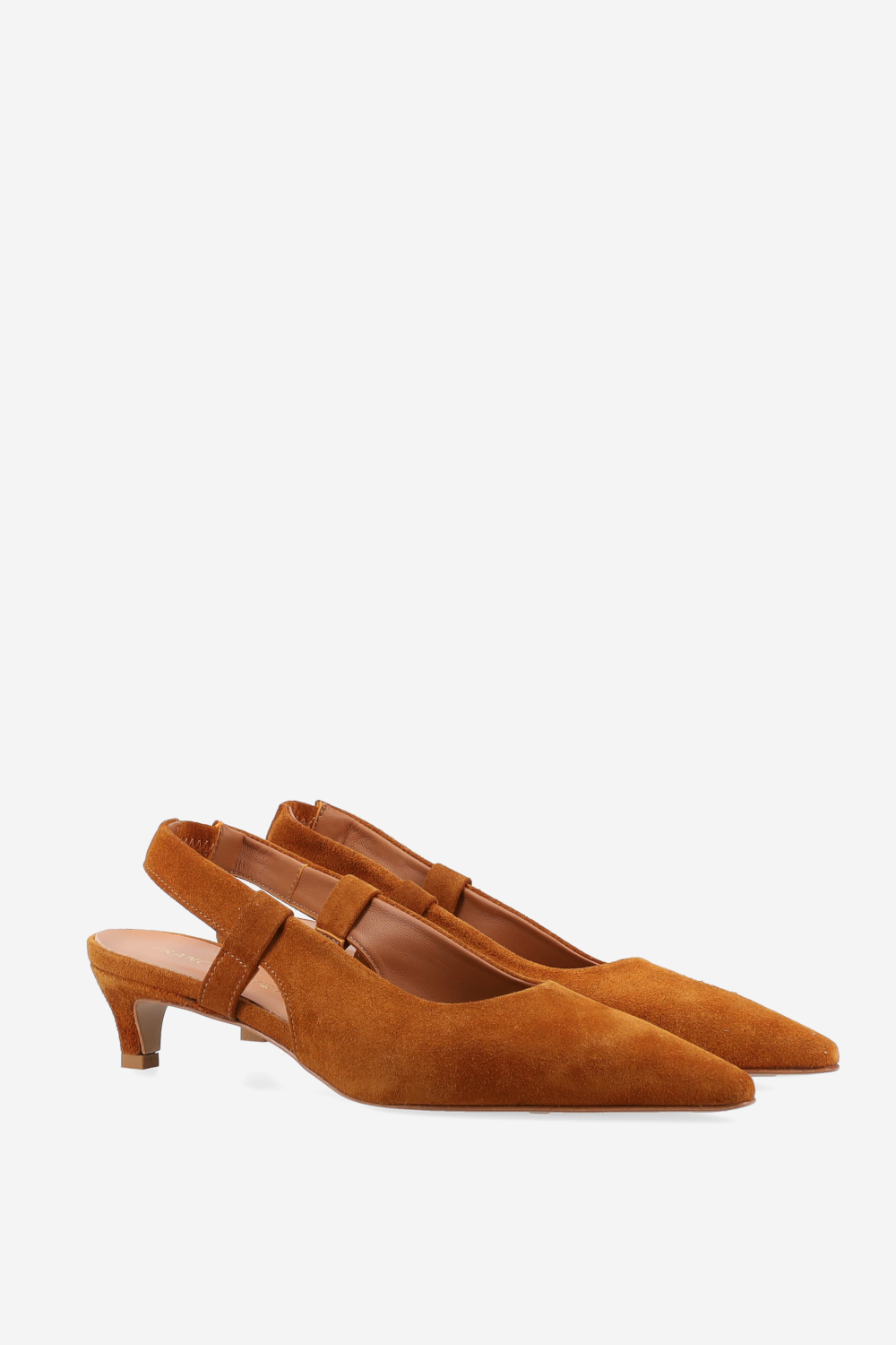 Pointed-toe suede slingbacks