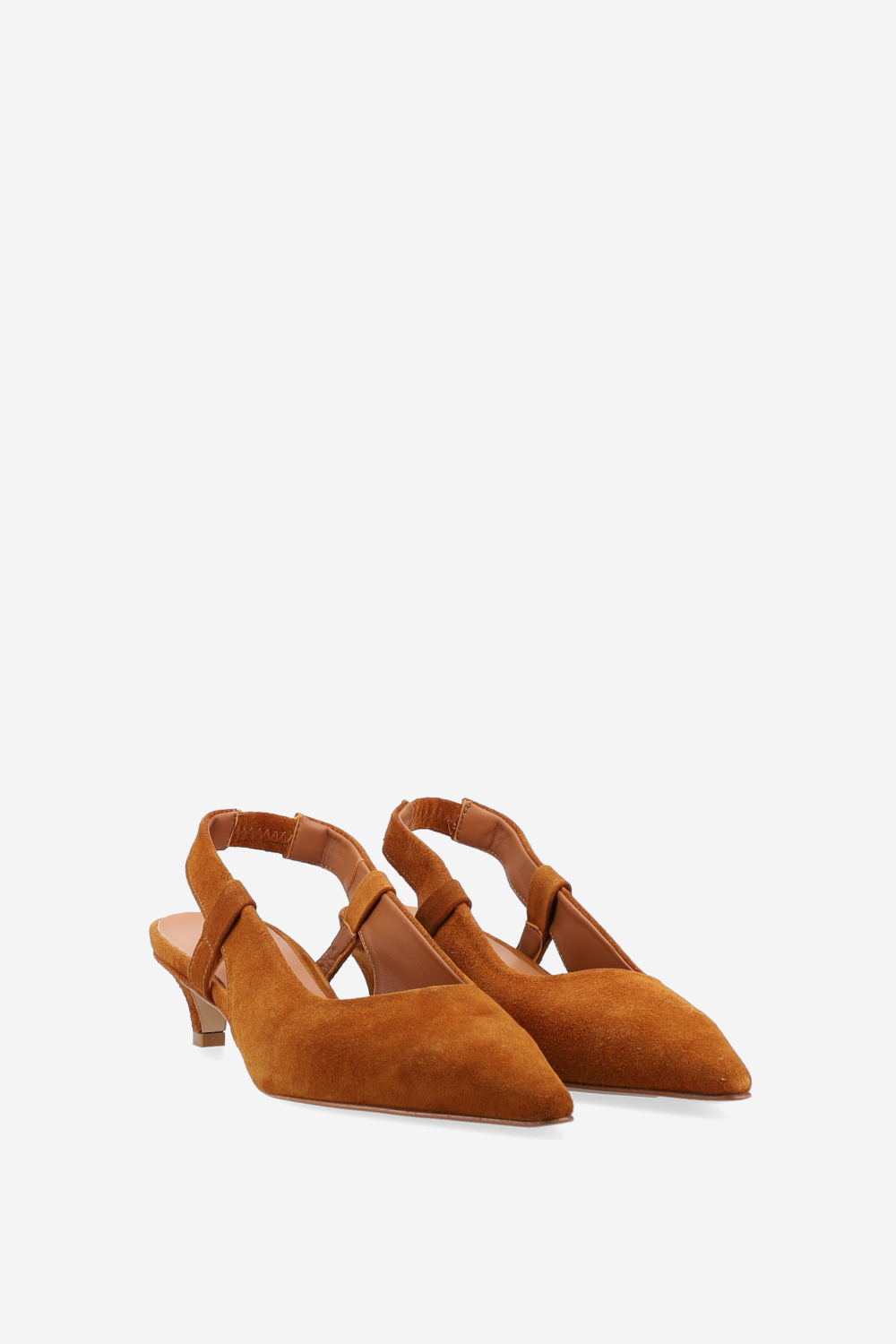 Pointed-toe suede slingbacks