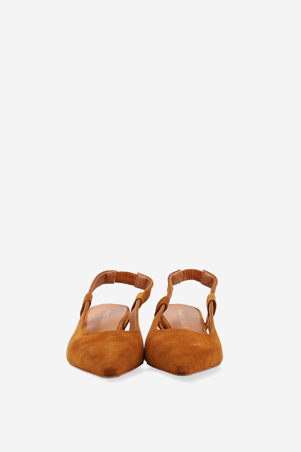 Pointed-toe suede slingbacks