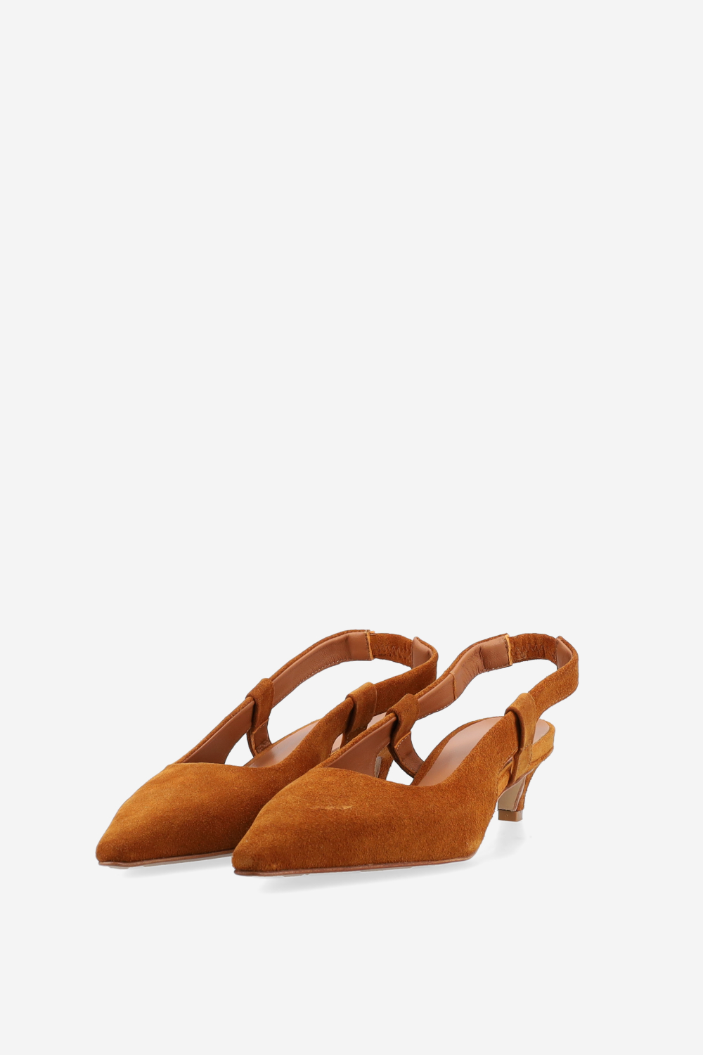 Pointed-toe suede slingbacks