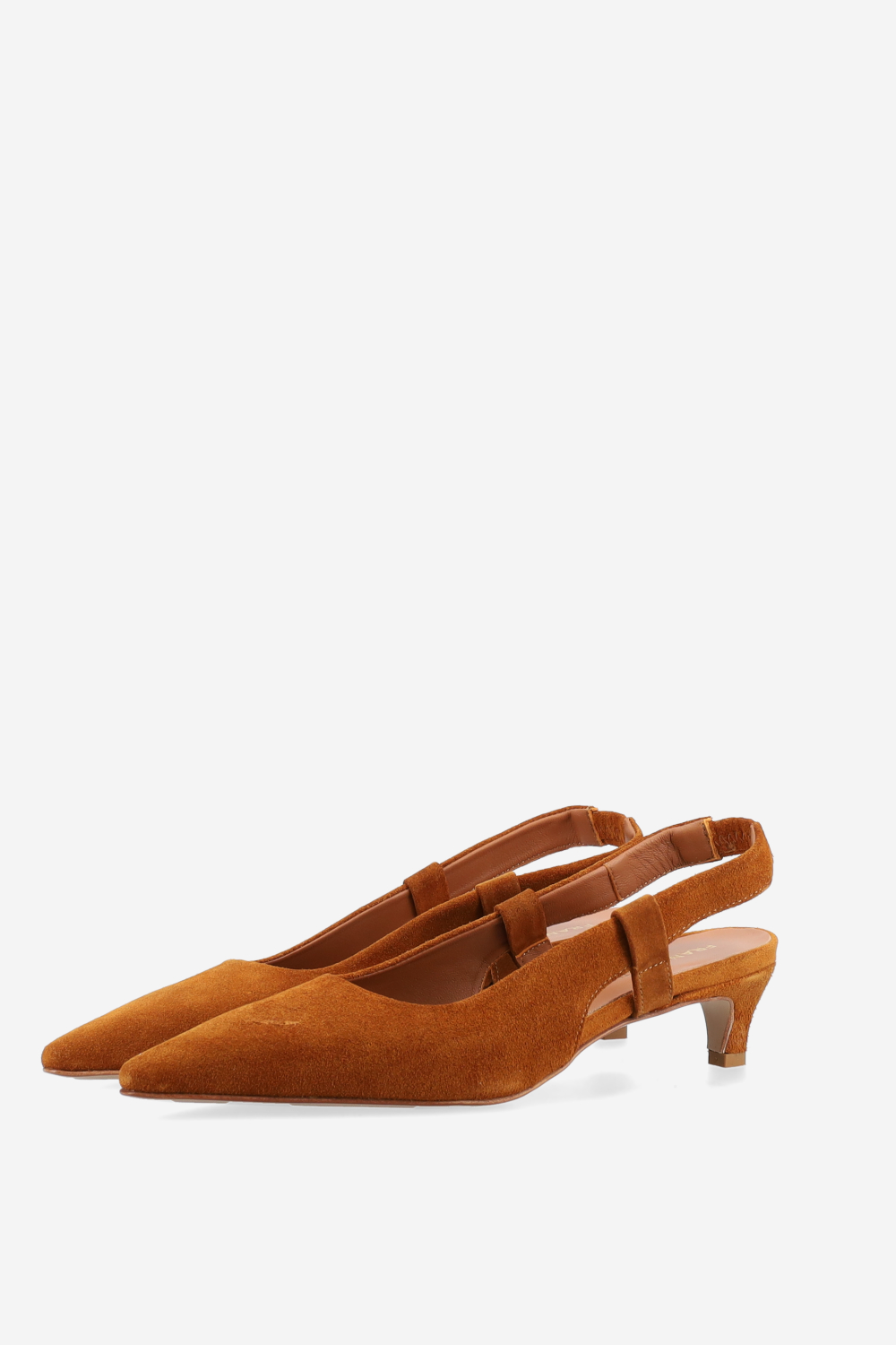 Pointed-toe suede slingbacks