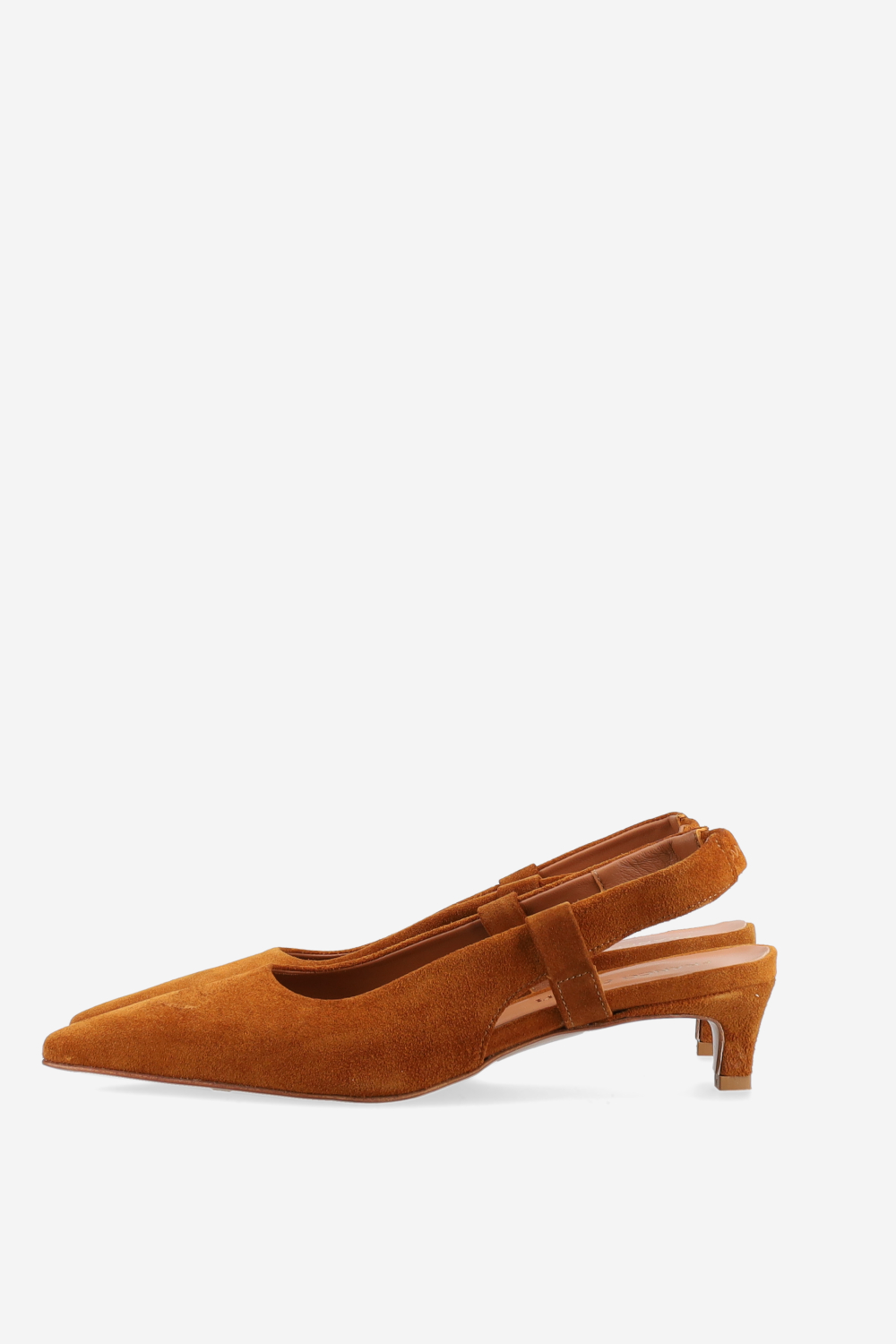 Pointed-toe suede slingbacks