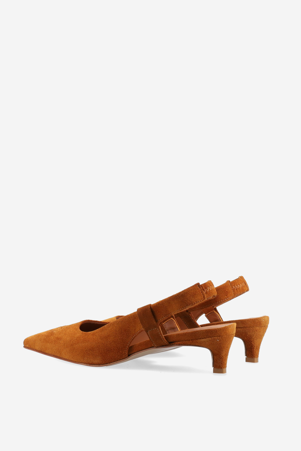 Pointed-toe suede slingbacks
