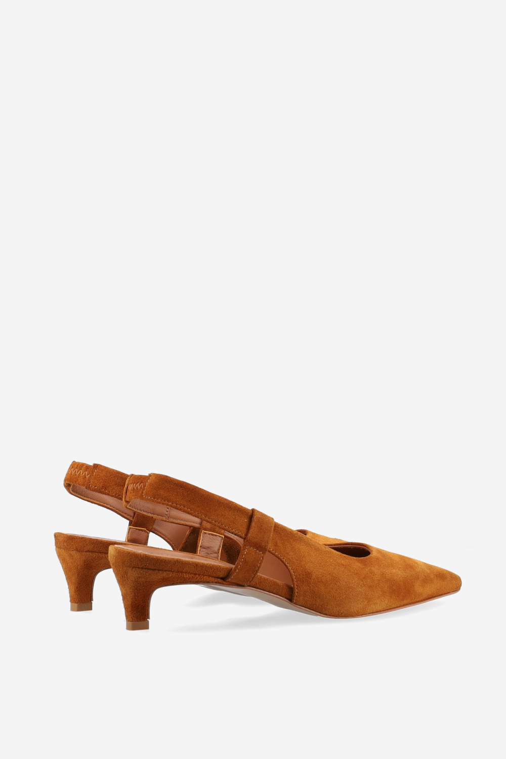 Pointed-toe suede slingbacks