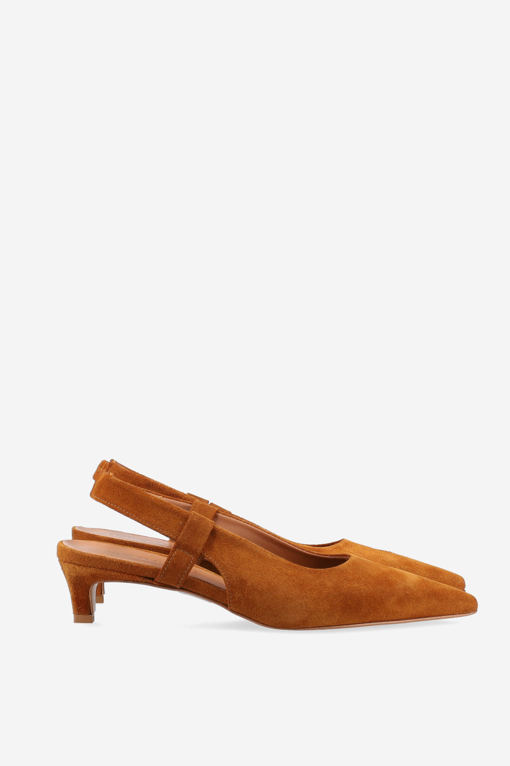 Pointed-toe suede slingbacks