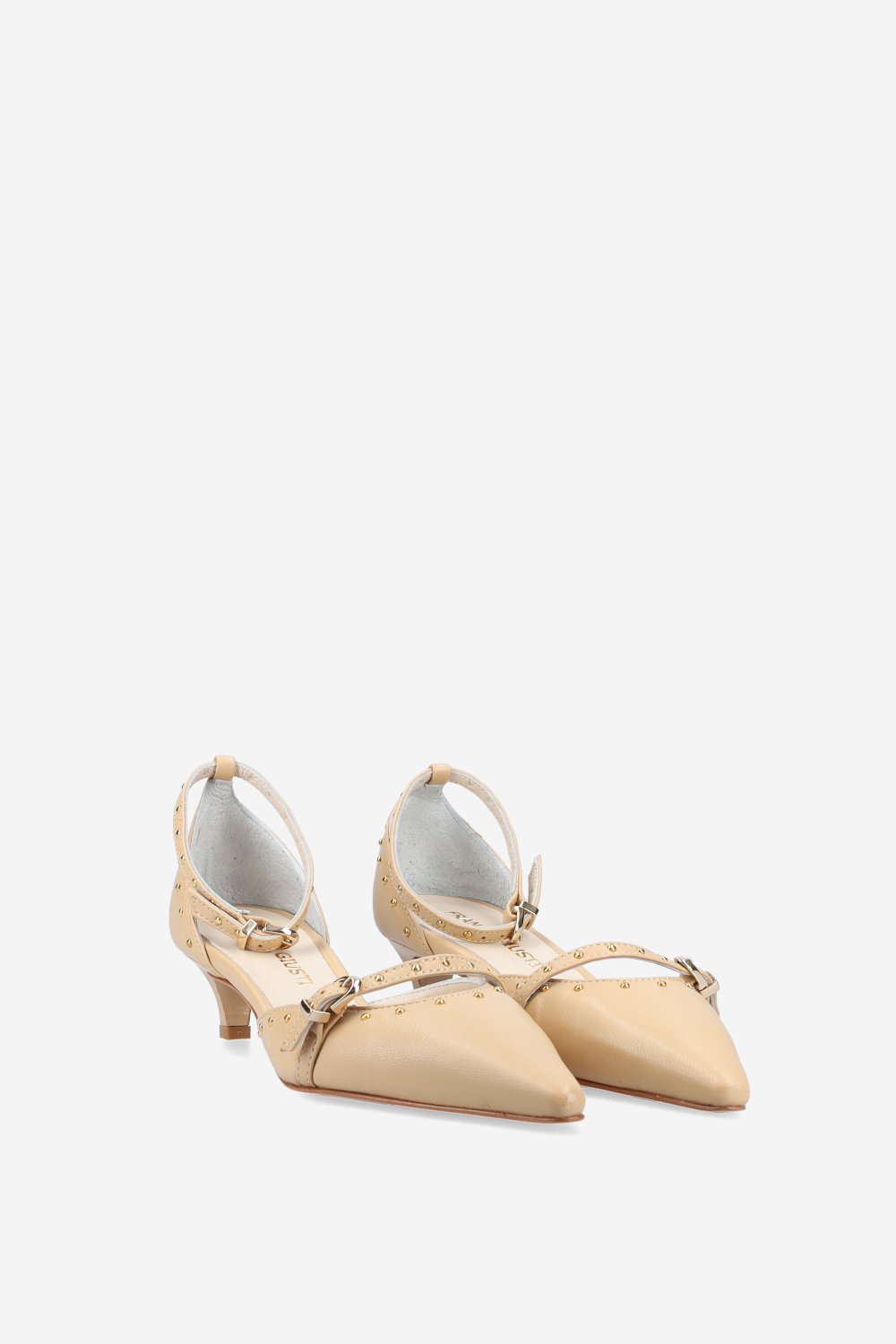 Studded leather heels