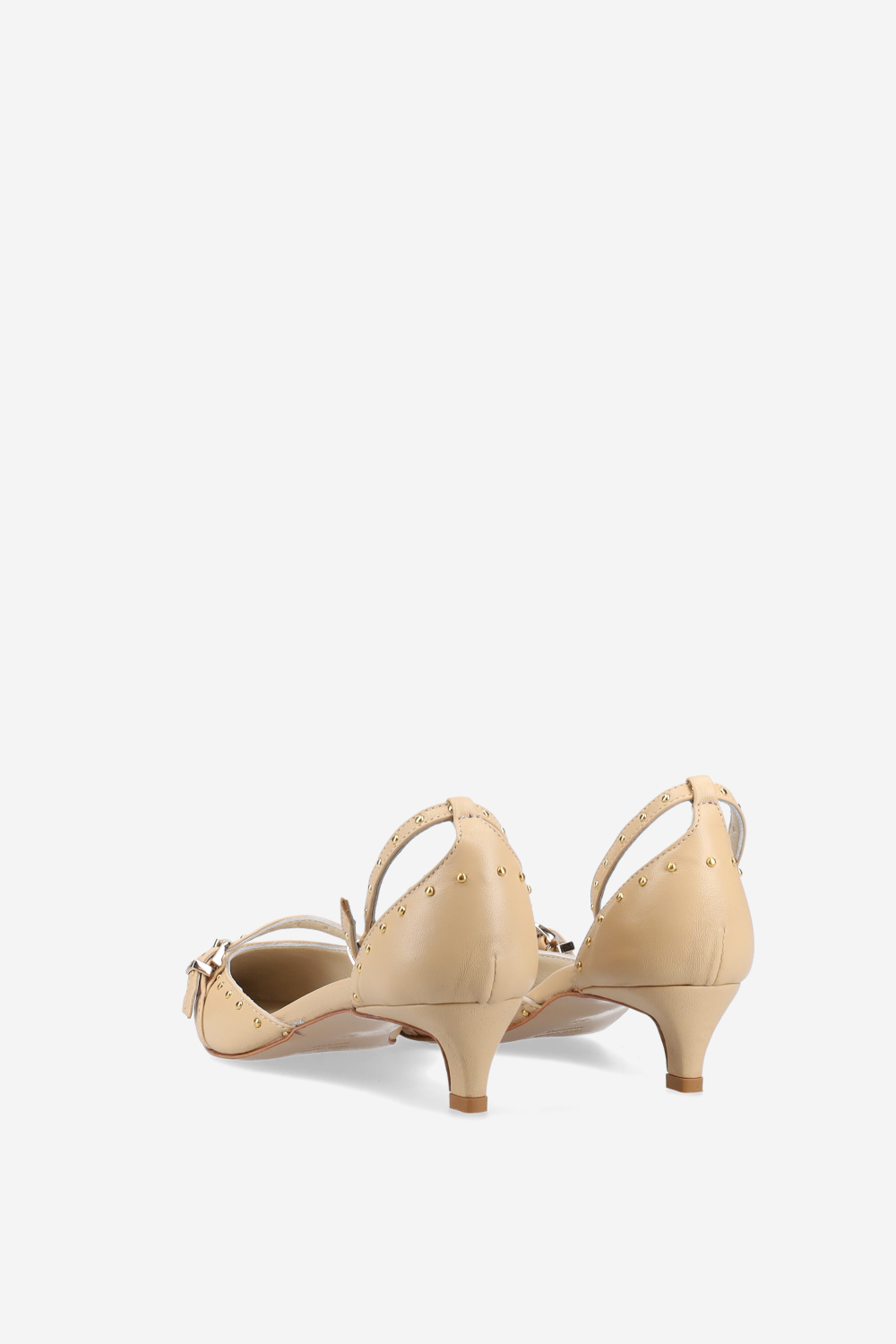 Studded leather heels