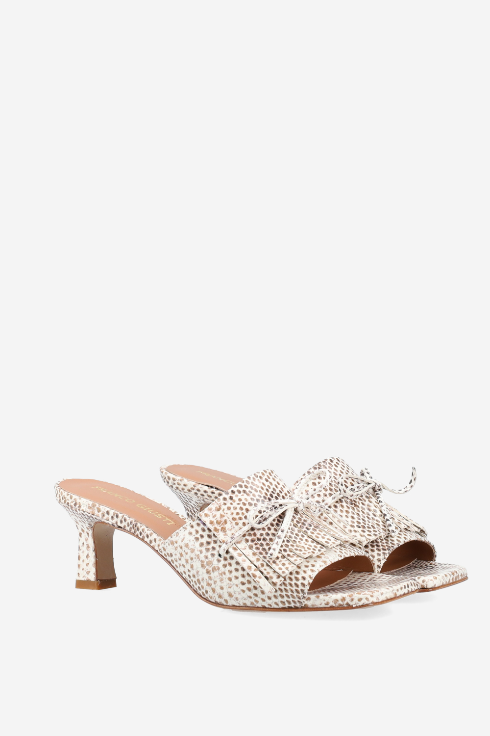 Fringes pitone leather sandals