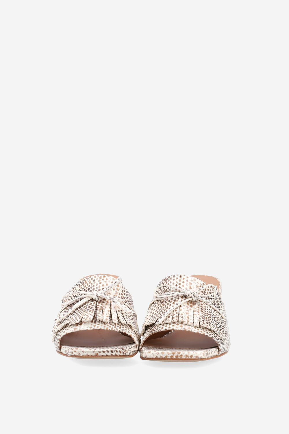 Fringes pitone leather sandals