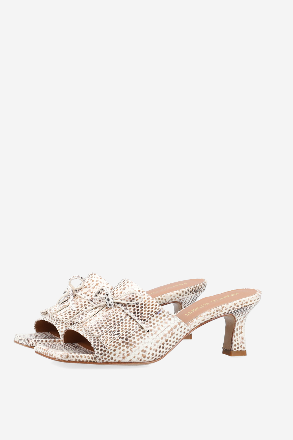 Fringes pitone leather sandals