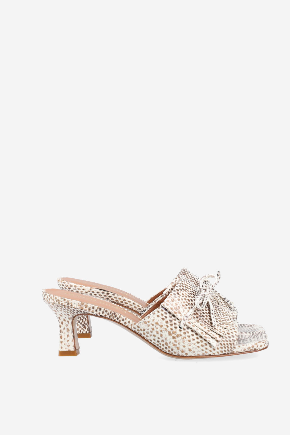 Fringes pitone leather sandals