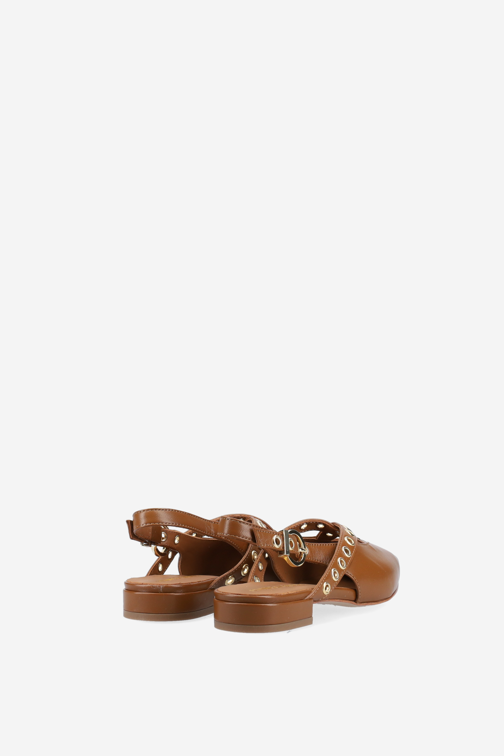 Eyelets leather slingbacks