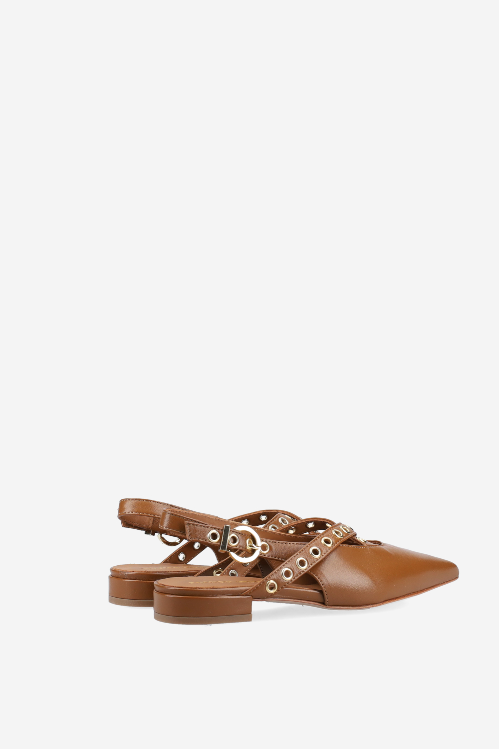 Eyelets leather slingbacks