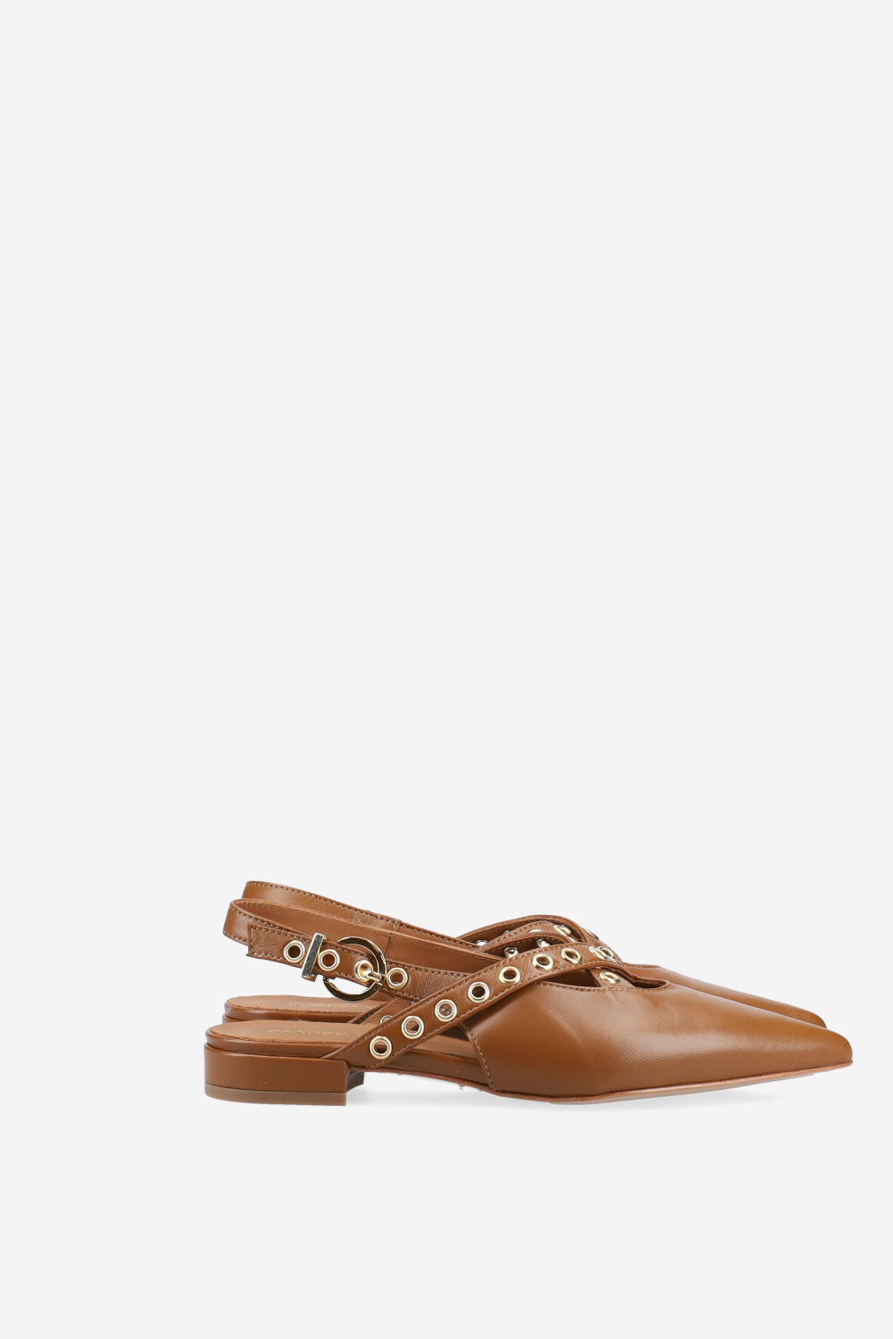 Eyelets leather slingbacks