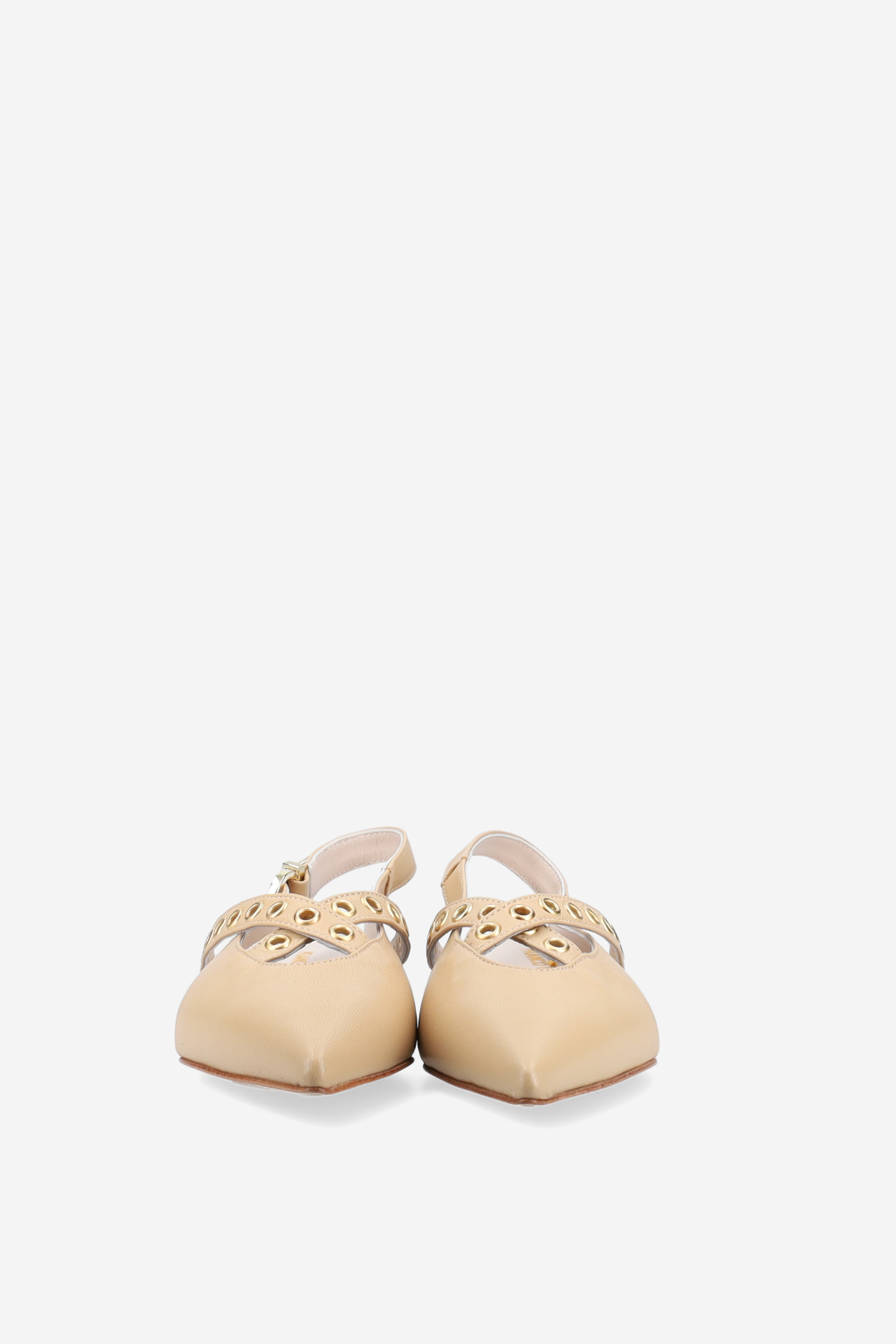 Eyelets leather slingbacks