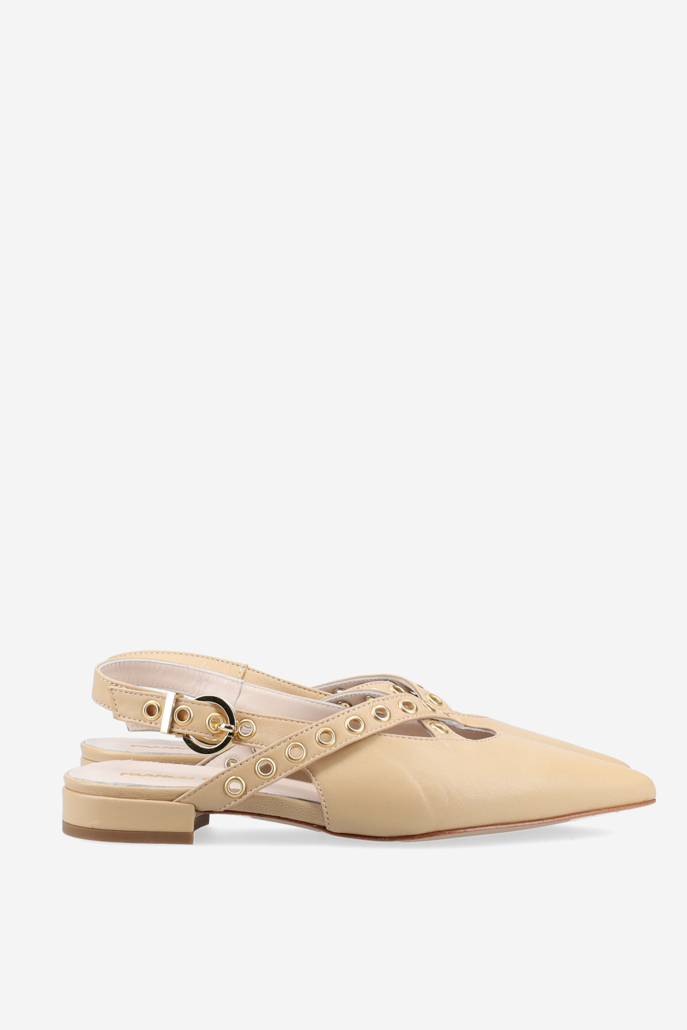 Eyelets leather slingbacks