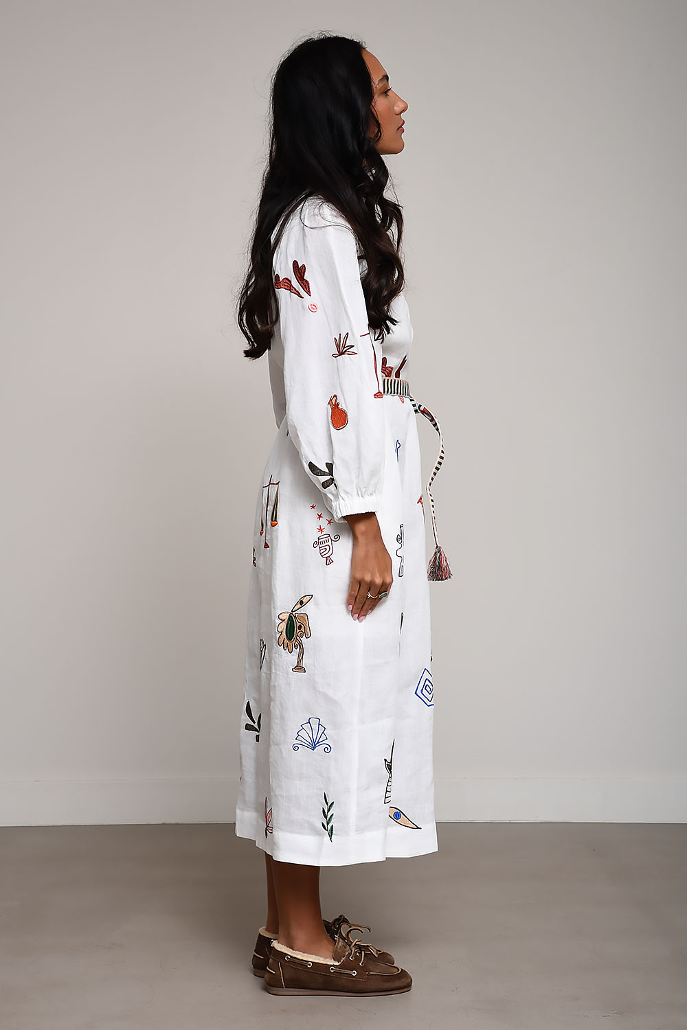 Alemais - Mina embroidered ramie shirtdress