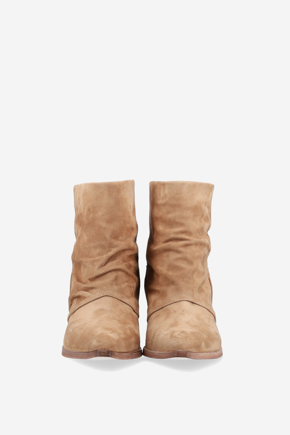 Fold-over suede ankle boots