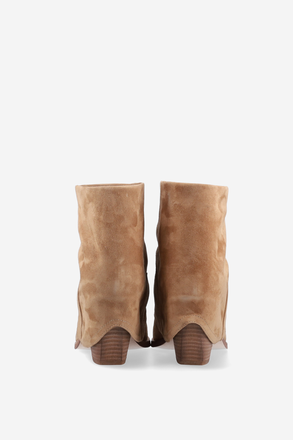 Fold-over suede ankle boots