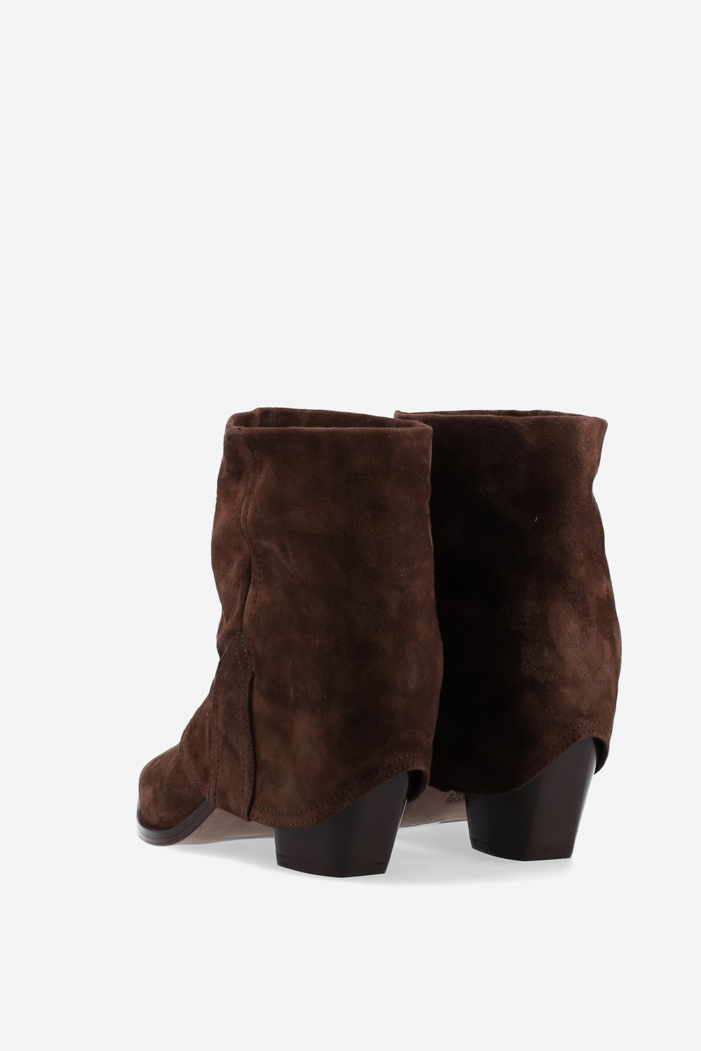 Fold-over suede ankle boots