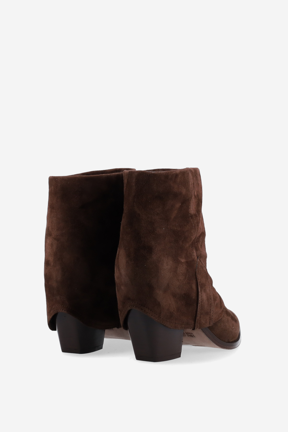 Fold-over suede ankle boots