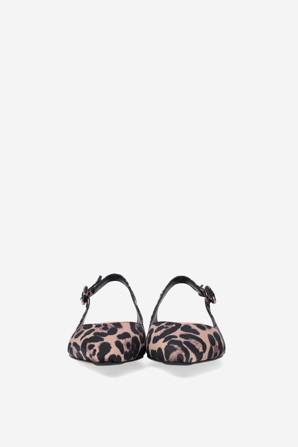 Pointed-toe satin slingbacks