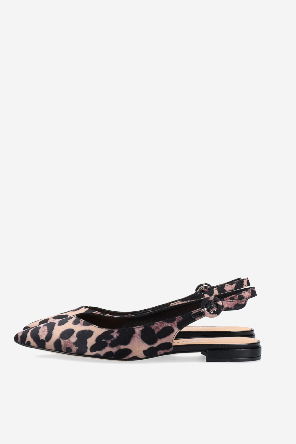 Pointed-toe satin slingbacks