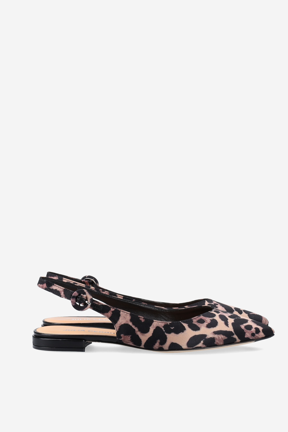 Pointed-toe satin slingbacks