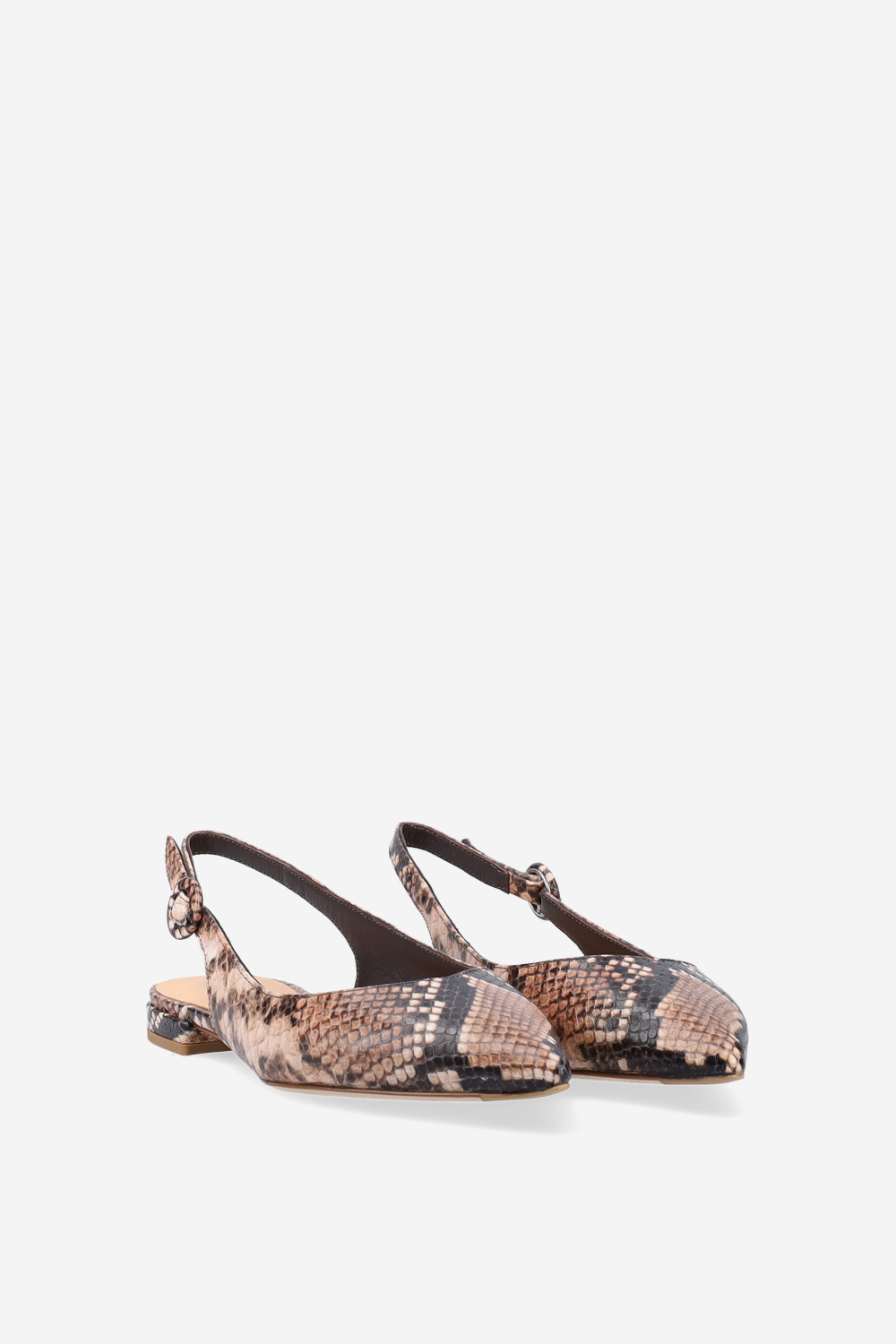 Pointed-toe leather slingbacks