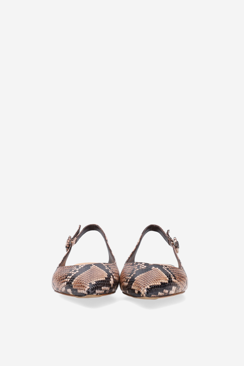 Pointed-toe leather slingbacks
