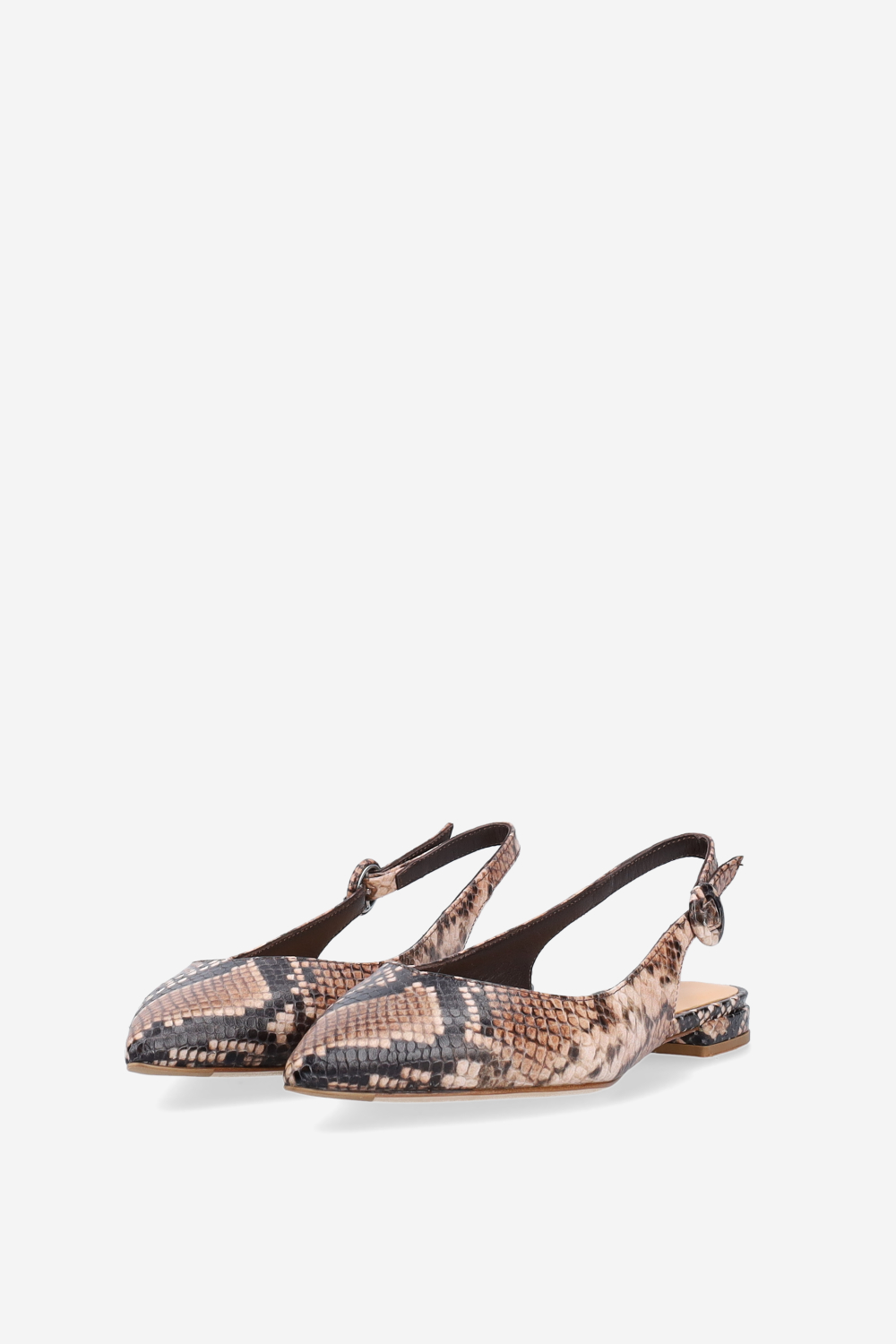 Pointed-toe leather slingbacks