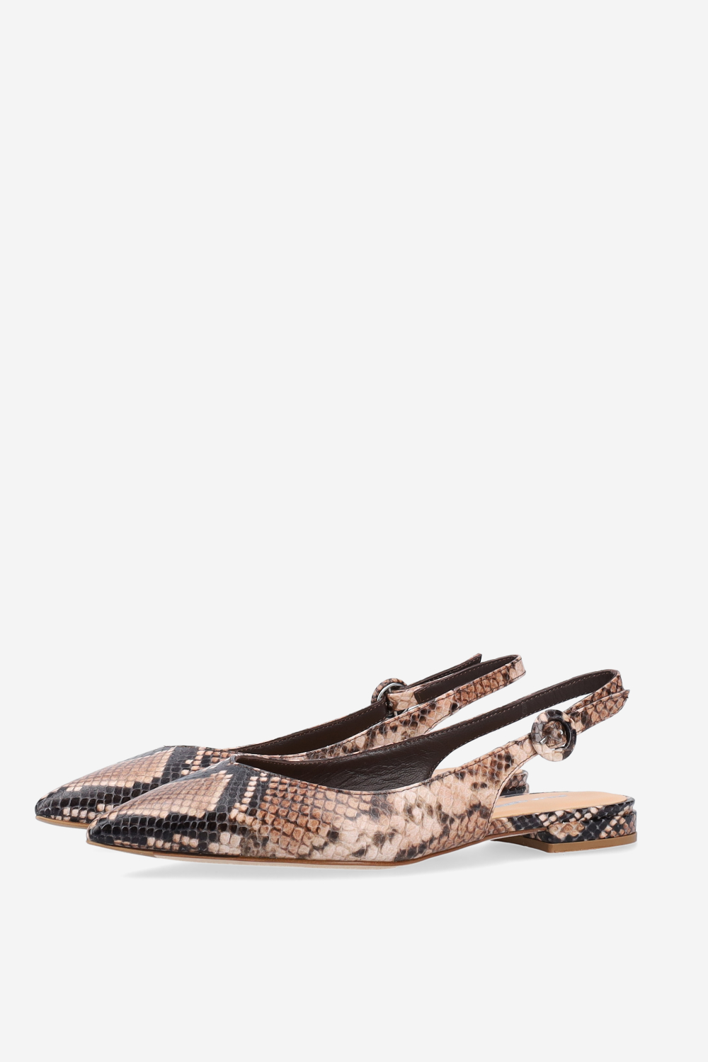 Pointed-toe leather slingbacks