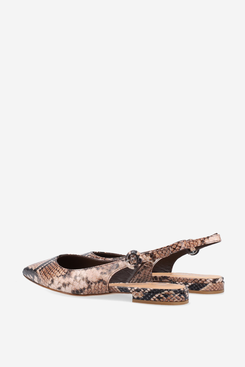 Pointed-toe leather slingbacks