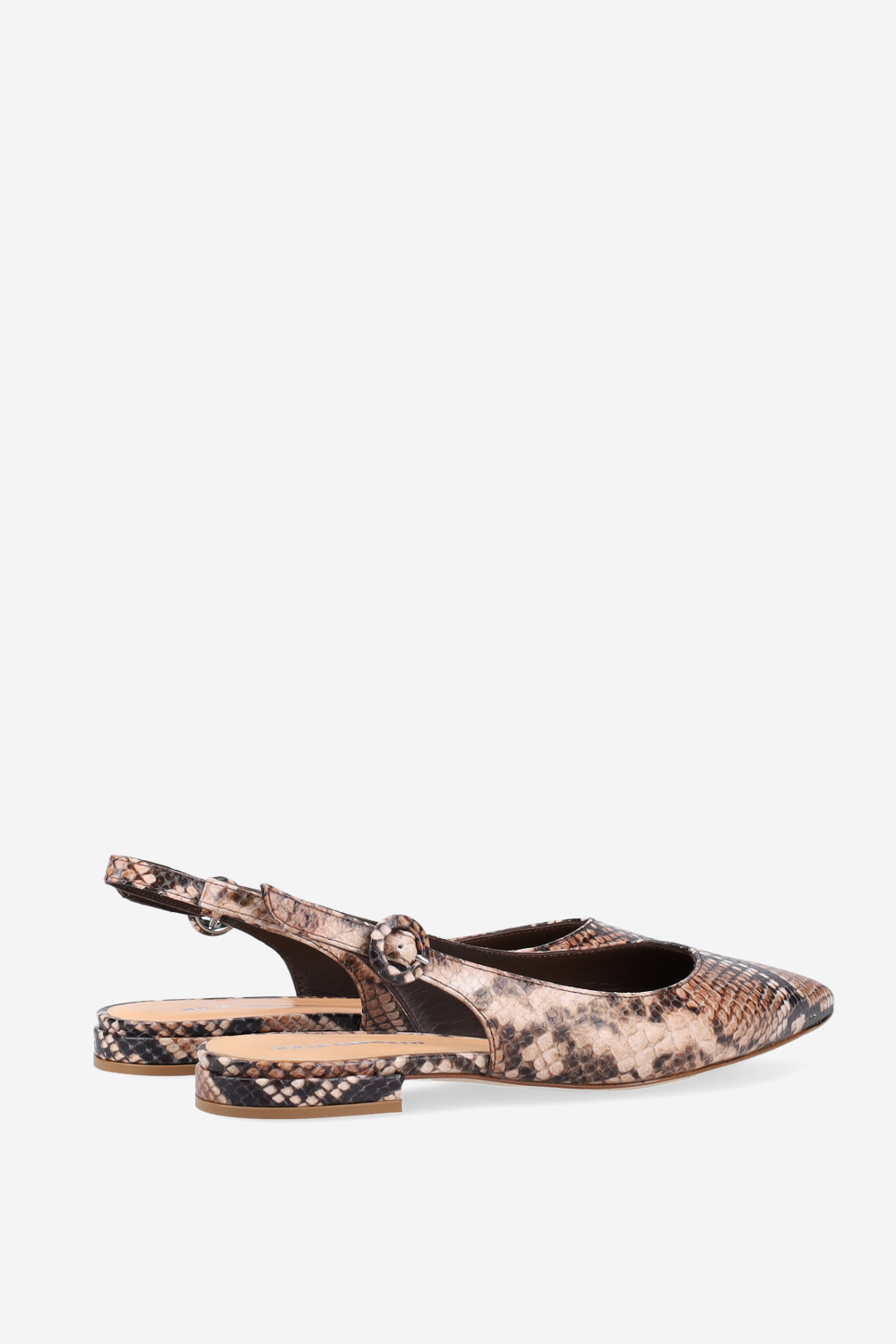 Pointed-toe leather slingbacks