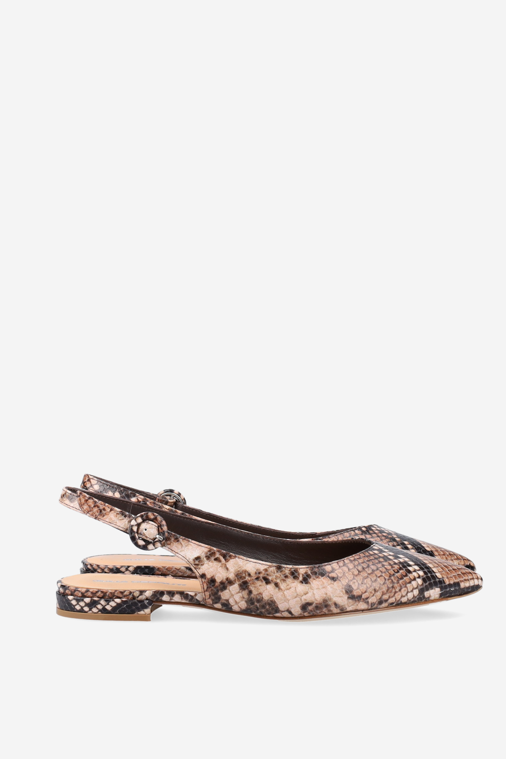 Pointed-toe leather slingbacks